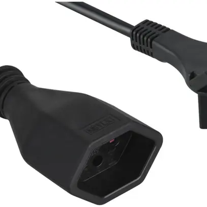 Verlängerungskabel FLAT Stecker T12/Kupplung T13, 3m schwarz 