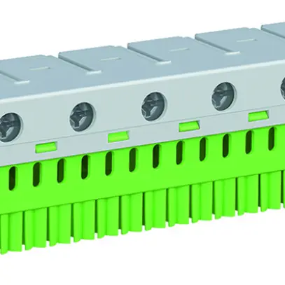 Bloc de bornes ABB ZK268G, 63A, 8×2.5…25mm²+26×1.5…4mm², jaune/vert 