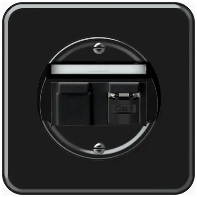Boîte de raccordement ENC origin RJ45 8(8) cat.6 oblique blindé 92×92mm noir 