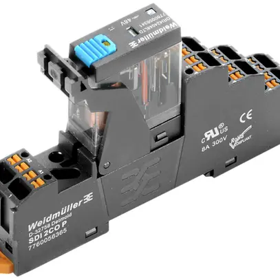Accoppiatore relè WM 24VDC LED ve diodo flyback 2C c.tasto d.co.250VAC 5A PUSHIN 