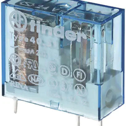 Relais commutation Finder 40, 1C 10A/5VDC AgNi 38Ω 5mm RT III 
