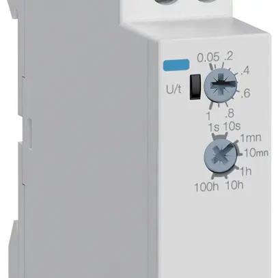 Relais temporisé AMD Hager EZF100, 24…240VUC, 0.05s…100h, 1C 8A/250VAC, 1UM 
