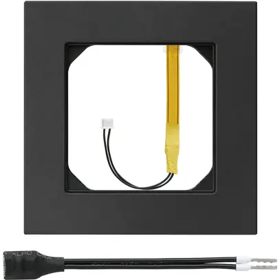 Cadre de recouvrement kallysto.pro 1×1 noir avec éclairage bleu intense 