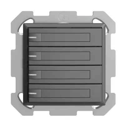 UP-Universaltaster 4×1T Schraubklemme EDIZIOdue dunkelgrau, mit Papiereinl.+LED 