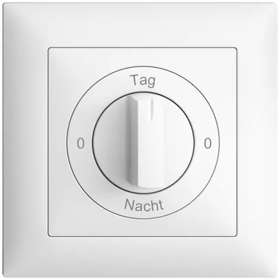 Frontset 0-Tag-0-Nacht EDIZIOdue weiss 88×88mm für Drehschalter 