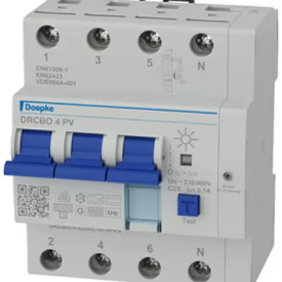 Disgiuntore differenziale Doepke DRCBO 4P 400V 0.1A C PV 25A 6kA 4.5UM 