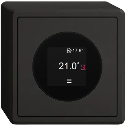 Termostato ambiente AP EDIZIO.liv SNAPFIX® 230VAC 4…30°C 74×74mm nero 