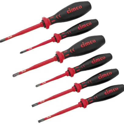 Jeu de tournevis CIMCO SLIM, 4×PZ, 3×0.5×100mm 3.5×0.6×100mm, VDE, 10 000V 