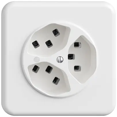 UP-Steckdose STANDARDdue SNAPFIX® 3×T23 mit LED ws 