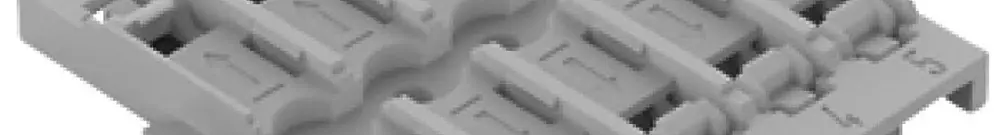 Befestigungsadapter WAGO ohne Zugentlastung 10×4mm² Schraubbefestigung grau 