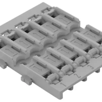 Befestigungsadapter WAGO ohne Zugentlastung 10×4mm² Schraubbefestigung grau 