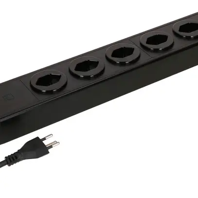 Steckdosenleiste MH POWER LINE 10A 6×T13 5m schwarz-schwarz 