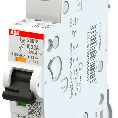 Disgiuntore ABB MCB S300P 1P 240V tipo K 32A Icn 20kA Icu 25kA 1UM 