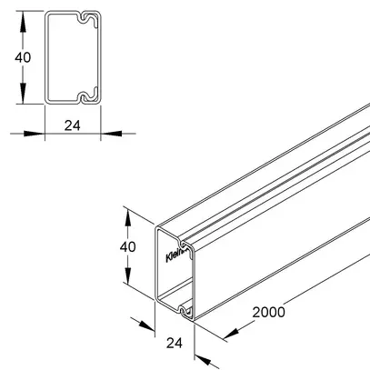 Canale d'installazione 24×40mm grigio chiaro 