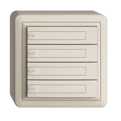 Poussoir KNX RGB AP EDUE, 250mW, LED RGB, a.papier, 4×poussoir, 1×touche, crema 