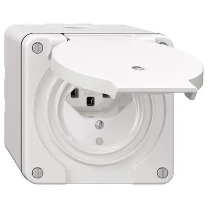 Presa NAP NEVO, 1×T23, IP21, c.LED, bianco 