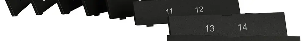 Plaquette indicatrice EDIZIO.liv SNAPFIX® kit p.sortie oblique inscript.1…16 no 