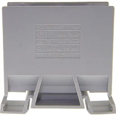Morsetto di derivazione Woertz Ex 35…70mm² 192A 800V vite 2×1 guida DIN 35mm gr 
