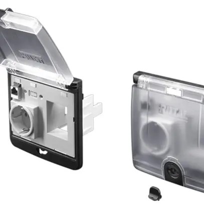 Cadre ENC Rittal SZ 2482.600 SCHUKO/RJ45 131×127mm matière synthétique 