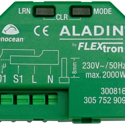 EB-RF-Schaltaktor Flextron ALADIN, EnOcean, 1-Kanal, 230V, mit Eingang 