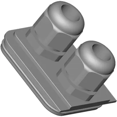 Ingresso cavi, per PrevaLight, 2×pressacavo, Ø8…12mm, PC, grigio 