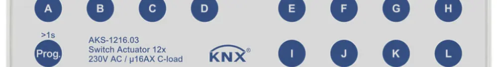 Actionneur-commutateur KNX AMD MDT AKS-1216.03 12-can 16A 230VAC 8UM 