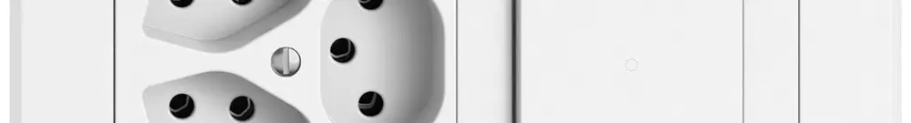 Combinazione INC EDIZIO.liv SNAPFIX® 1×2 96×156mm 3×T13+schema 3/1L bianco 