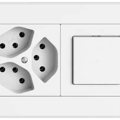 Combinazione INC EDIZIO.liv SNAPFIX® 1×2 96×156mm 3×T13+schema 3/1L bianco 