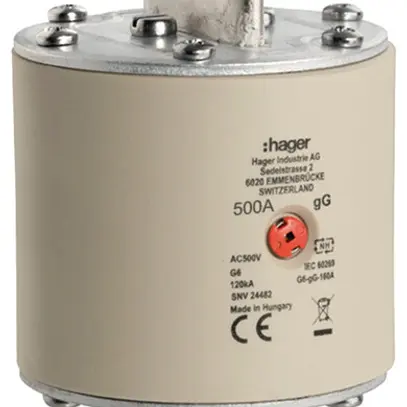 Fusibile HPC Hager SEV G6 500V AC 500A gG indicatore centrale 