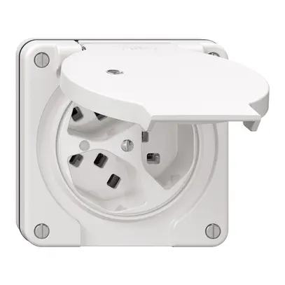 NUP-Steckdose NEVO, 3×T23, IP21, m.LED, weiss 