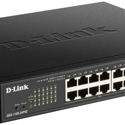 Switch D-Link DGS-1100-24PV2/E, 24-Port smart managed Layer2 Gigabit PoE 