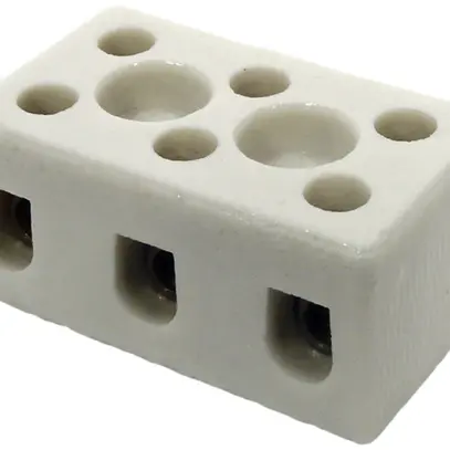 Klemme Porzellan 2.5mm² 3L 2-Befestigungslöcher 