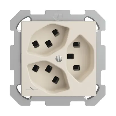 Prise ENC 3×T23 Feller EDIZIOdue FM, 1×séparé, bornes enfichables, crema 