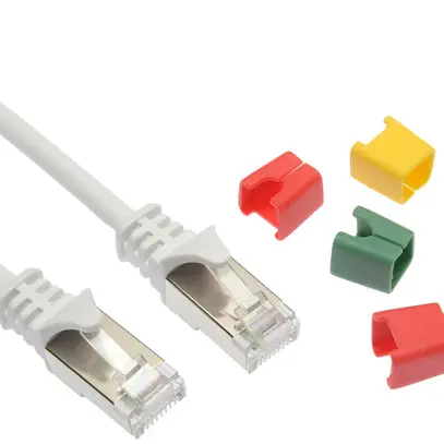 Câble patch RJ45 Ceconet Thin, cat.6A S/FTP, rond, codable, blanc, 3m 