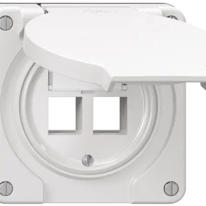 Boîte de raccordement NUP Dätwyler pour 2×RJ45-MS-C6A/RJ45-KS-T/PS-GG45, blanc 