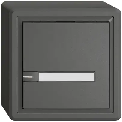 Poussoir universel AP EDIZIO.liv UNI SNAPFIX® 12…48V a.LED 1× comm.1T étiqu.grf 