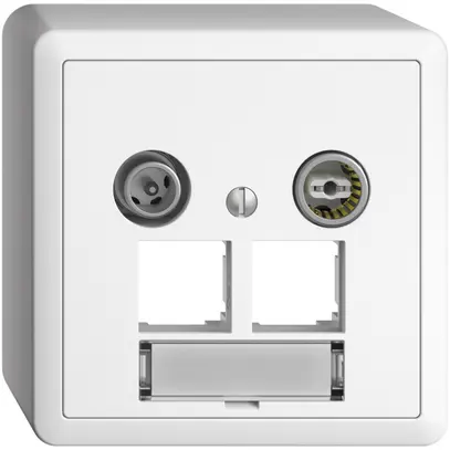 Prise multimédia AP EDIZIOdue FX.54 EASYNET 11dB, pour 2×RJ45 S-One, blanc 