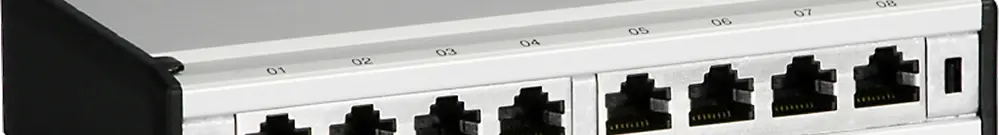 Patch box mini 8×RJ45 cat.6 STP, gris aluminium, blindé 