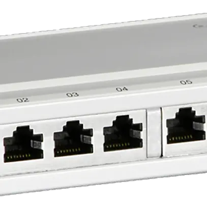 Patch box mini 8×RJ45 cat.6 STP, gris aluminium, blindé 
