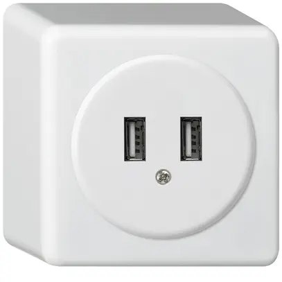Prise USB AP basico Q 2400mA blanc 