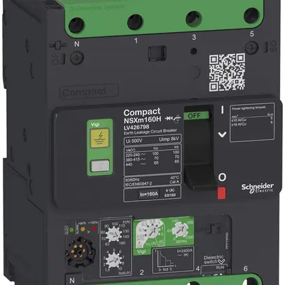 Disgiuntore di potenza Schneider Electric NSXm100B Vigi 100A 4P 25kA SS 