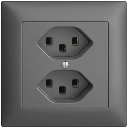 Presa INC 2×T23 16A EDIZIOdue grigio scuro, con morsetti innest. 