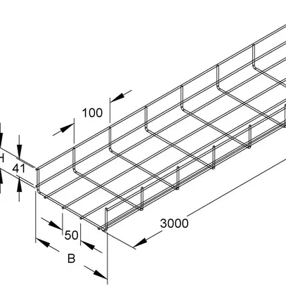Canale a griglia 100×60mm 3.5mm zincato a caldo a immersione 