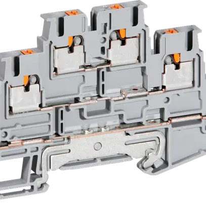 Borne multi-étage 0.14…4mm² gris connexion Push-in PT 2.5-PE/L/L 
