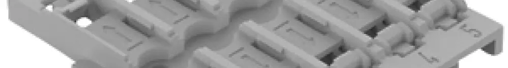 Befestigungsadapter WAGO ohne Zugentlastung 10×4mm² Rastfuss grau 