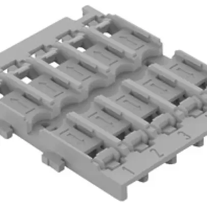 Befestigungsadapter WAGO ohne Zugentlastung 10×4mm² Rastfuss grau 