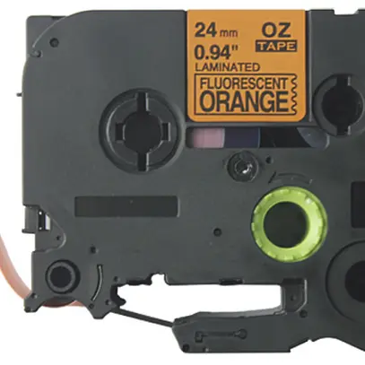 Cassette ruban compatible avec OZE-B51, 24mm×8m, orange/noir 