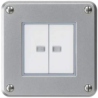Interruttore INC robusto IP55 schema 3/contatto pulsante 2×illuminato alluminio 