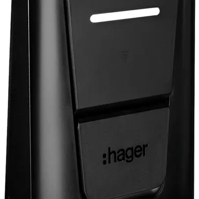 Capot de recouvrement Hager pour station de charge avec prise de charge noir 