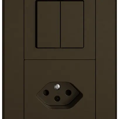Combinazione INC EDIZIO.liv SNAPFIX® 2×1 156×96mm schema 1/3+3/1L+1×T13 marrone 